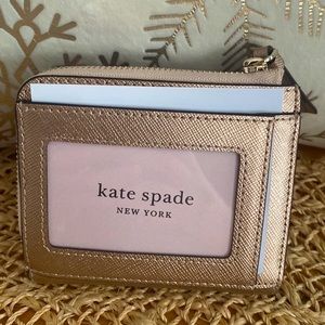 kate spade L-Zip Bifold 'Cameron' Wallet, Metallic Gold